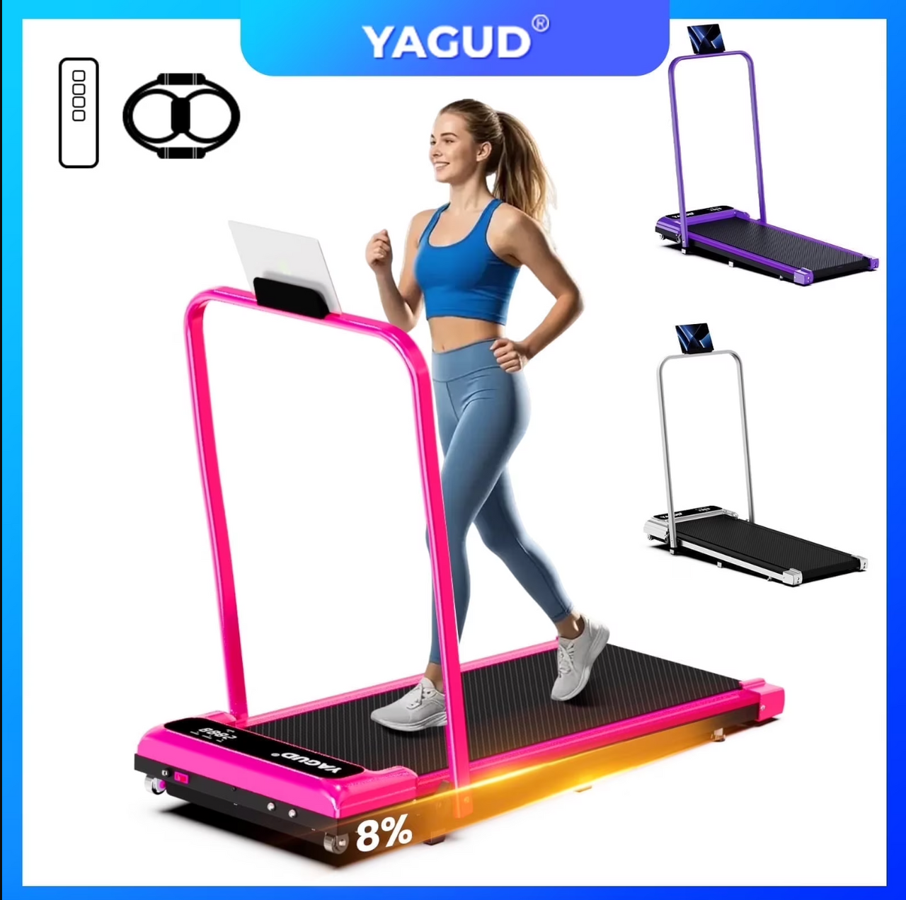 Walking Pad Treadmill with Handle