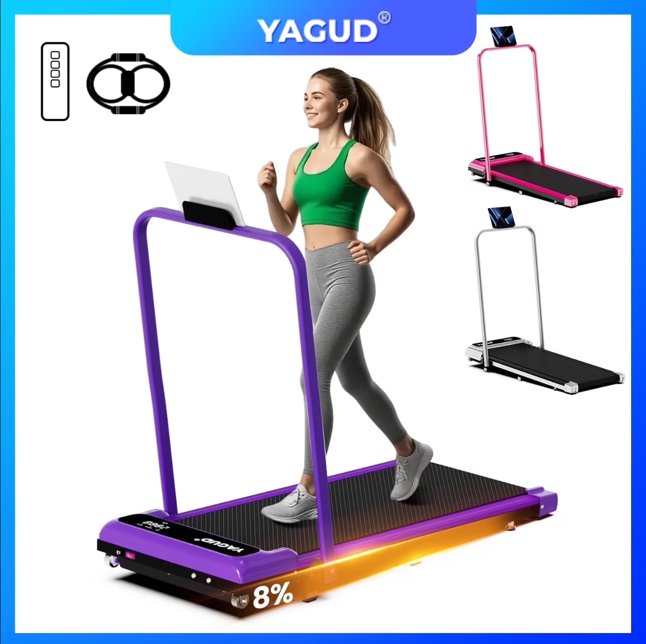 Walking Pad Treadmill with Handle