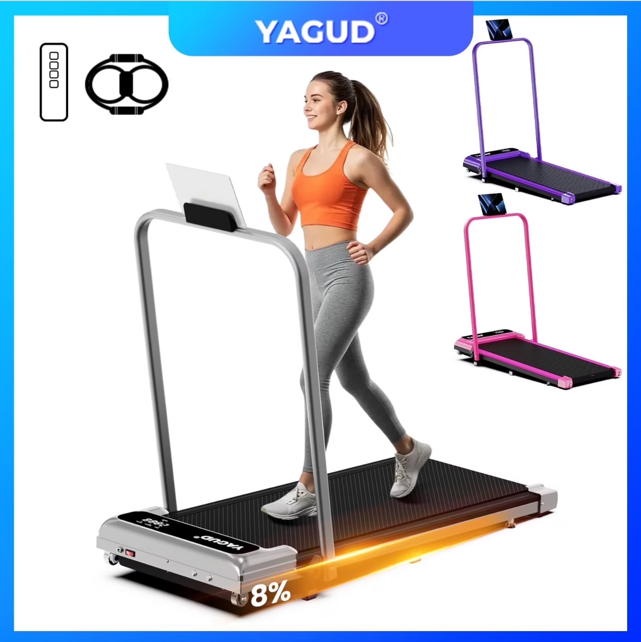 Walking Pad Treadmill with Handle